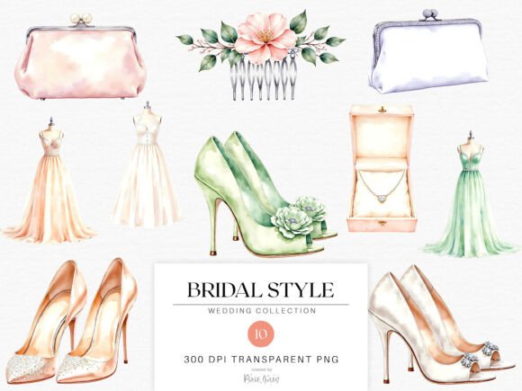 Download Watercolor Vintage Wedding Bridal Style - Bridal Collection