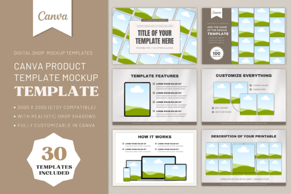 Download Digital Product Mockup, Canva Mockup - Digital Collection