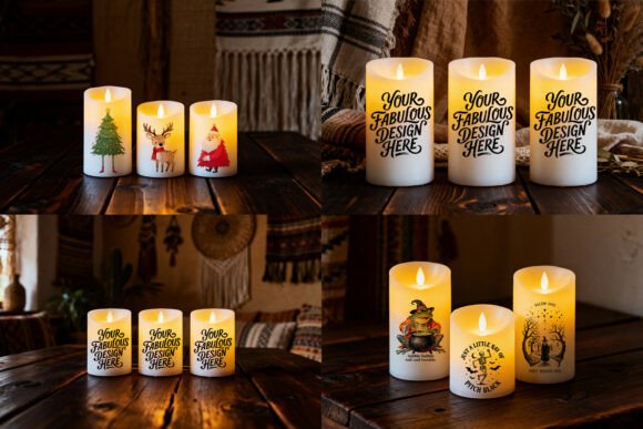 Download LED Candle JPG Mockup Images Set - Premium Bundle